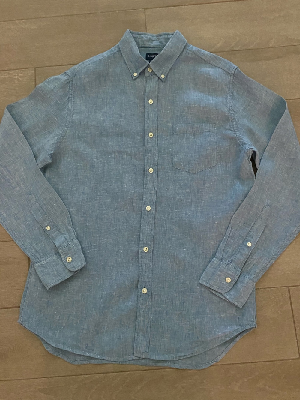 J. Crew Light Blue Linen Button-Down Shirt